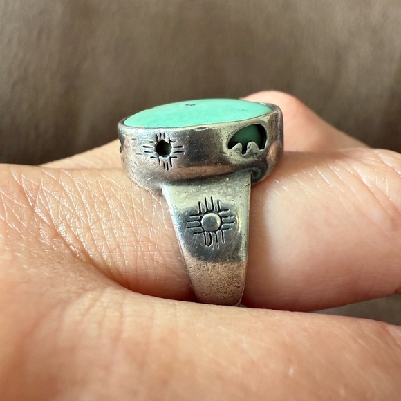 Carolyn Pollack Silver and Green Turquoise Ring! - Picture 8 of 9